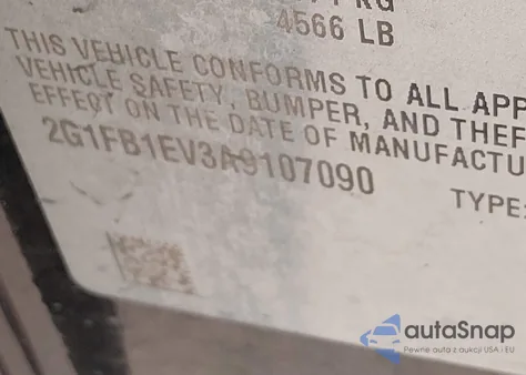 2010 Chevrolet Camaro 1Lt из США, поврежденный, VIN 2G1FB1EV3A9107090